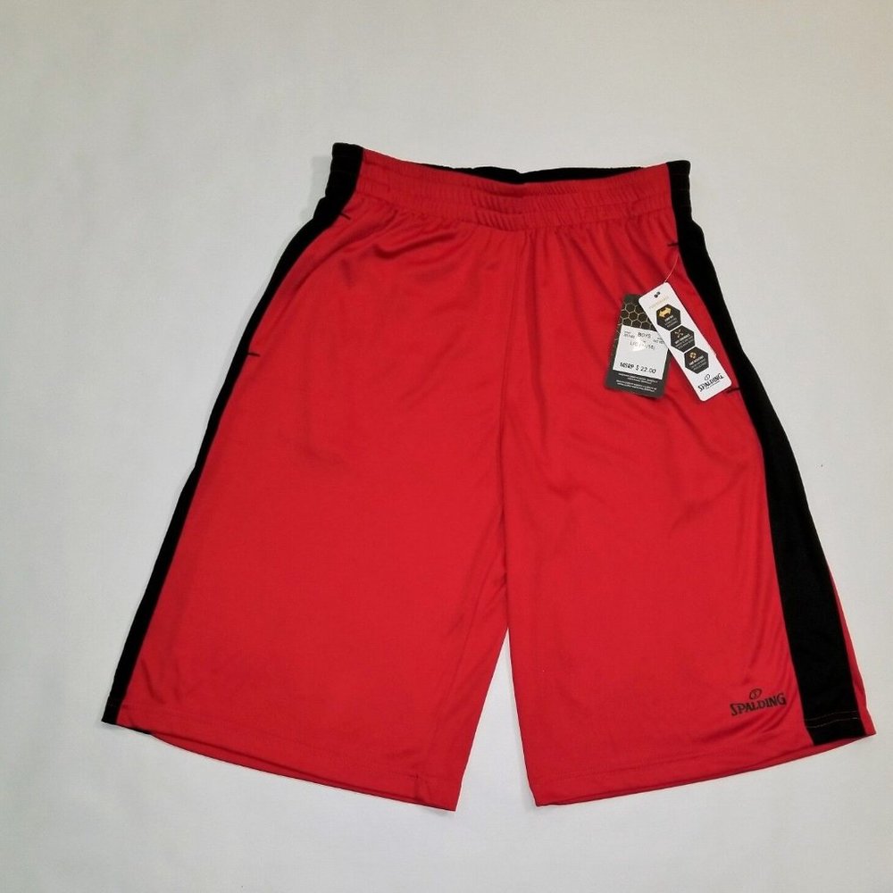 Spalding Boy's Pregame Athletic Short's Red and Black